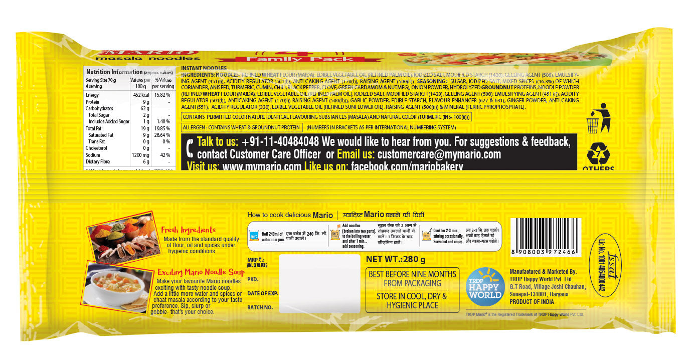 Mario Masala Noodles Family Pack